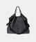 Paisley Embroidered Crossbody Tote Bag in dark gray – stylish and spacious tote with intricate embroidery and a soft, collapsible structure.