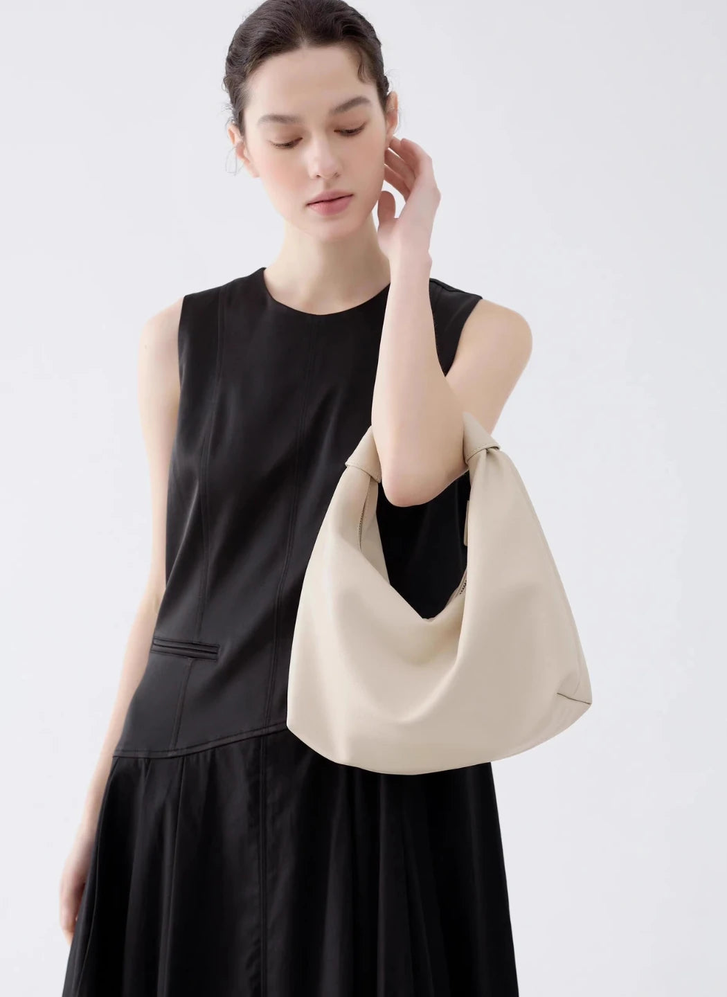 Fashionable Retro Slouchy Leather Cloud Hobo Handbag for Women