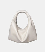 Slouchy Leather Cloud Hobo Bag in off-white – soft, minimalist design with a relaxed, crescent shape for effortless chic styling.