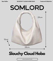 SOMLORD Slouchy Cloud Hobo Bag – a luxurious blend of soft leather, modern minimalism, and comfortable, functional design.