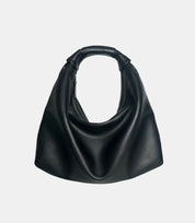 Black Slouchy Leather Cloud Hobo Bag – premium soft leather with a draped silhouette, offering a versatile, casual-luxe appeal.